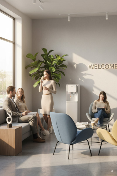 Dystrybutor wody w poczekalni